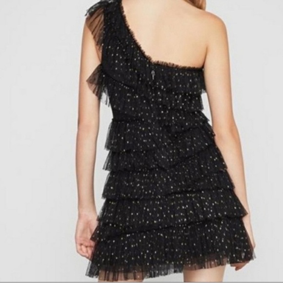 NWT SZ 2 BCBGMAXAZRIA TIERED RUFFLE ONE SHOULDER DRESS- ERAS TOUR DRESS - Picture 2 of 3